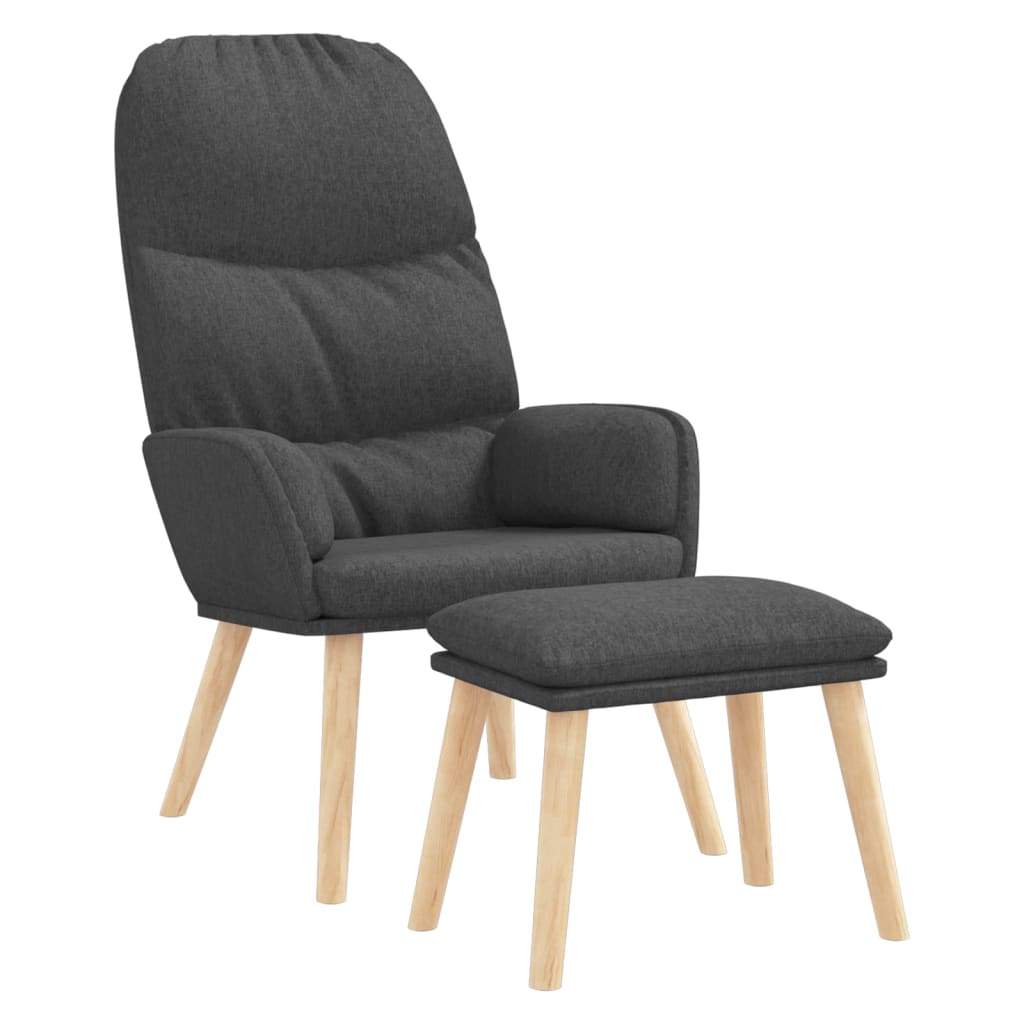 Relaxstoel met voetenbank stof donkergrijs is nu te koop bij PeponiXL, paradijselijk wonen!