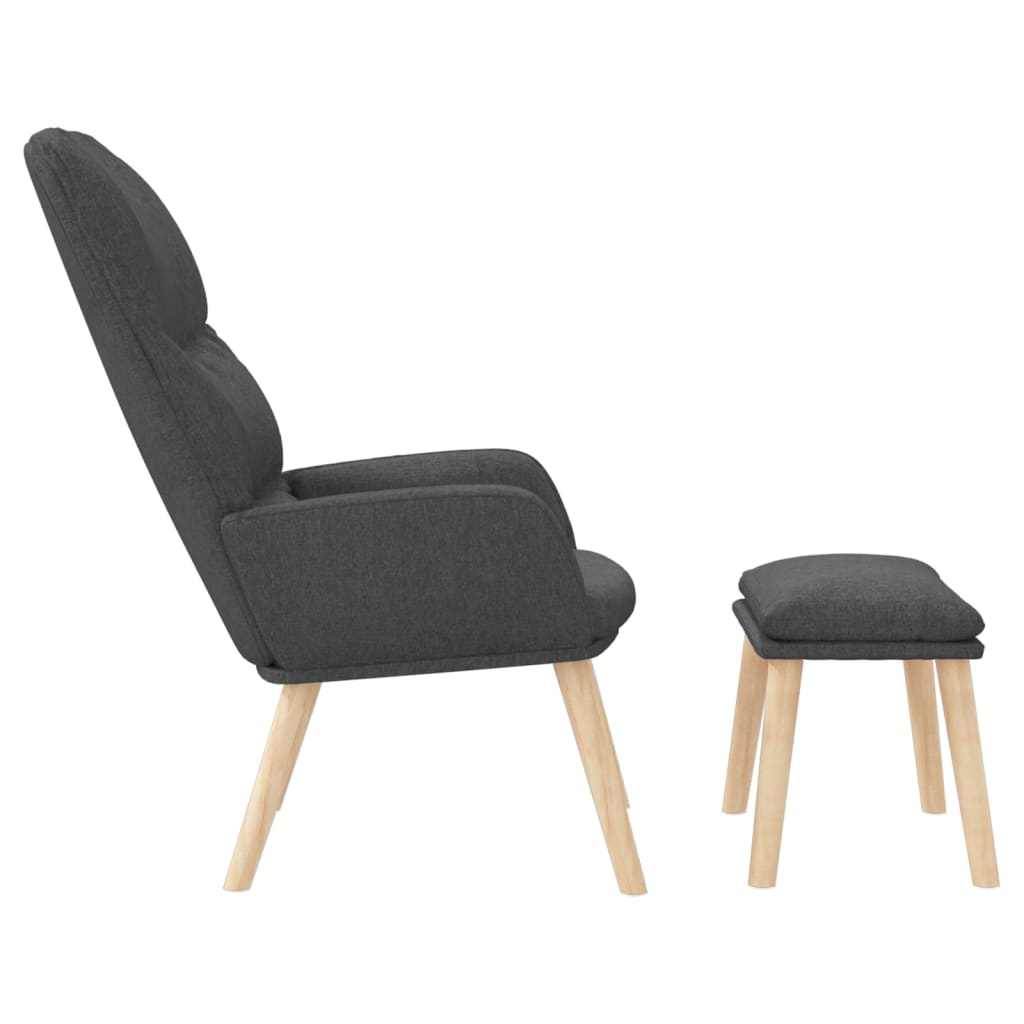 Relaxstoel met voetenbank stof donkergrijs is nu te koop bij PeponiXL, paradijselijk wonen!