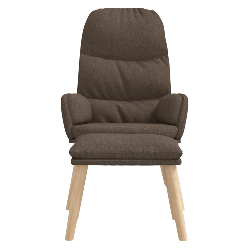 Relaxstoel met voetenbank stof taupe