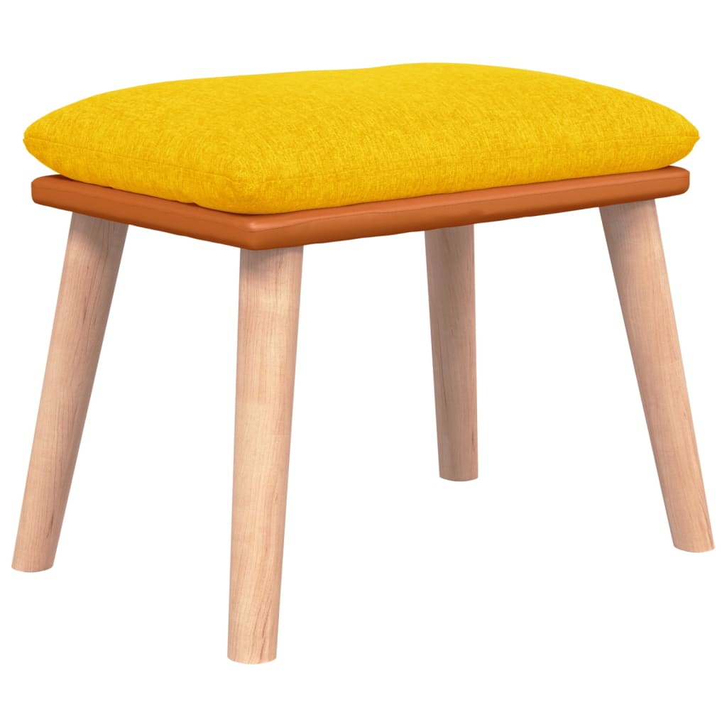 Schommelstoel met voetenbank stof mosterdgeel is nu te koop bij PeponiXL, paradijselijk wonen!