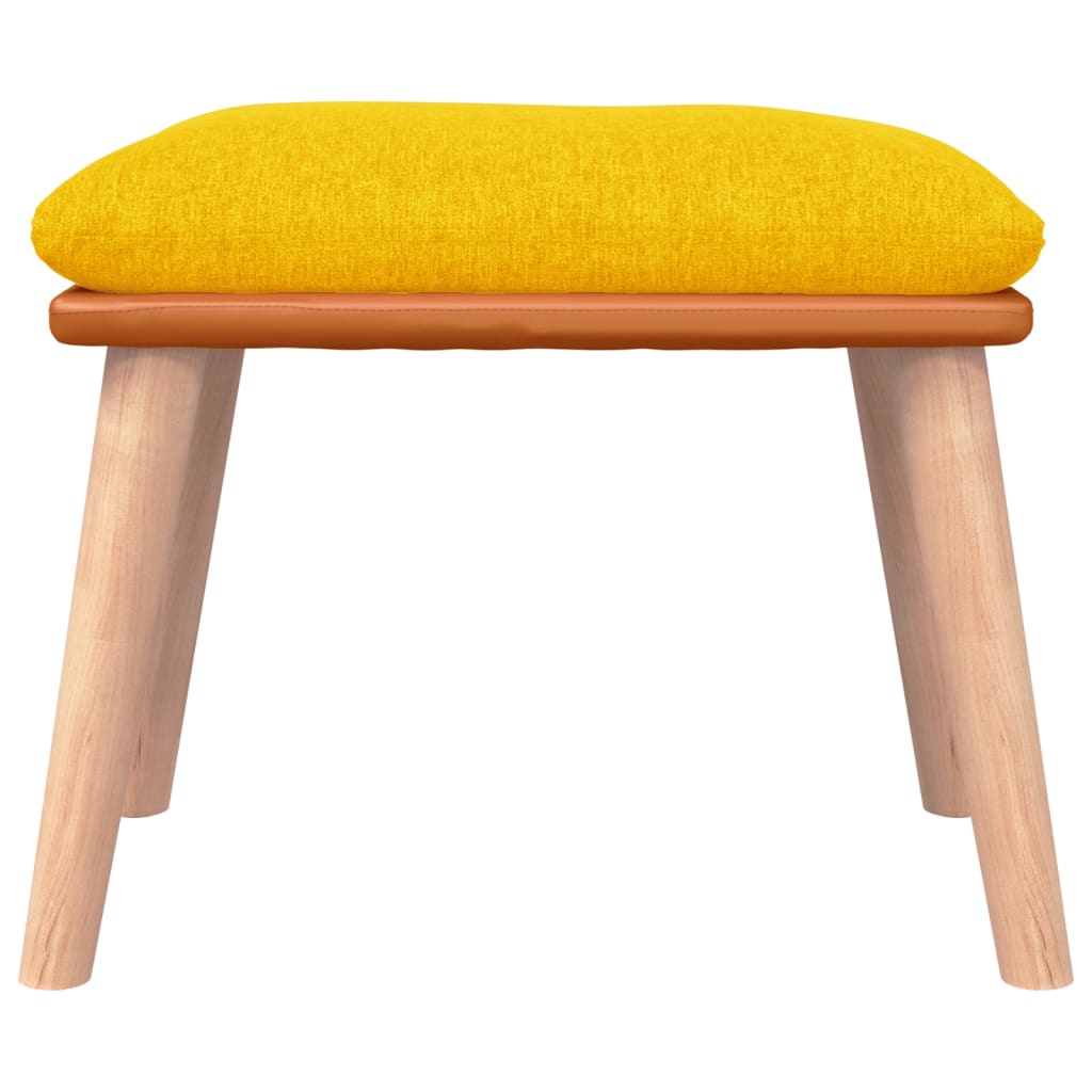 Schommelstoel met voetenbank stof mosterdgeel is nu te koop bij PeponiXL, paradijselijk wonen!