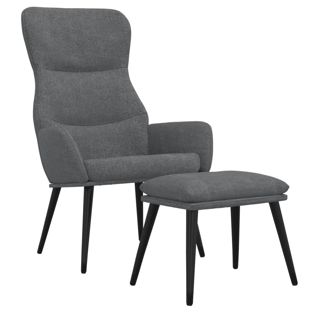 Relaxstoel met voetenbank stof lichtgrijs is nu te koop bij PeponiXL, paradijselijk wonen!