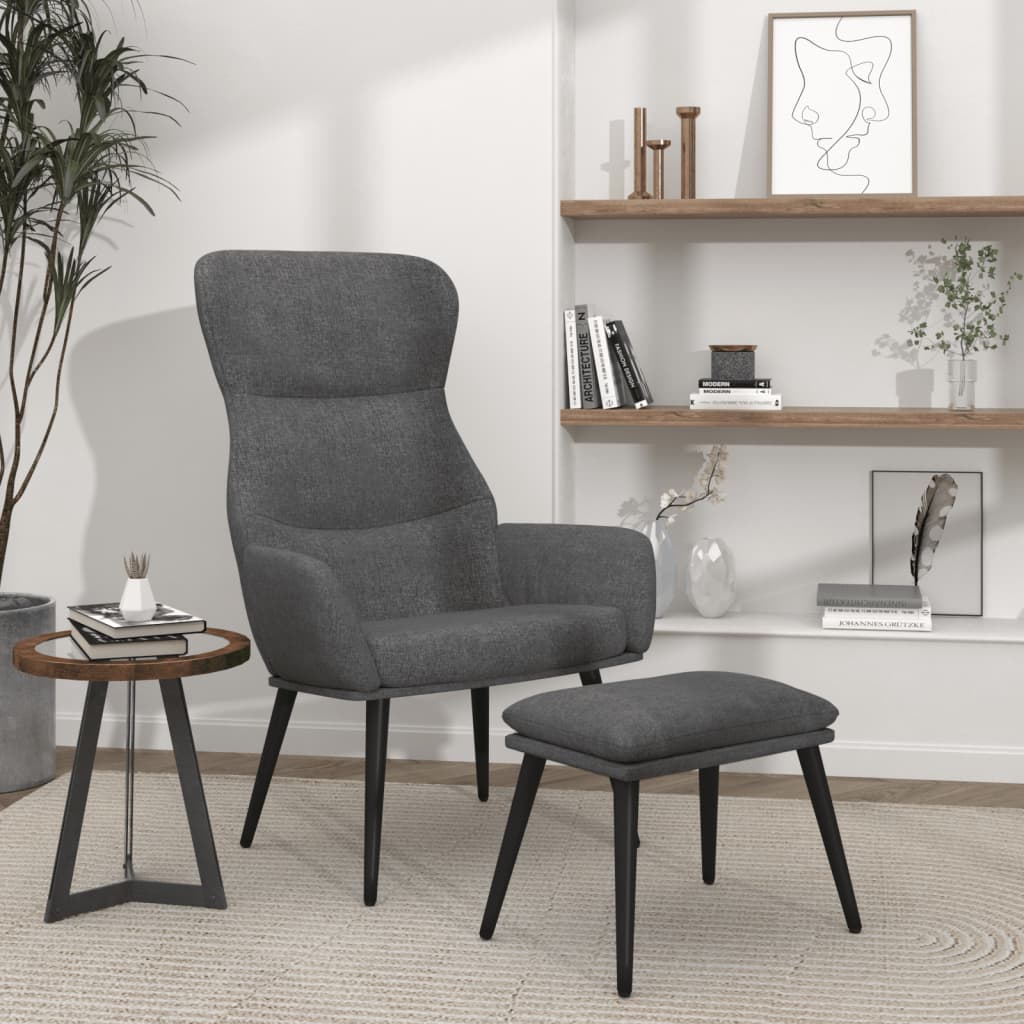Relaxstoel met voetenbank stof lichtgrijs is nu te koop bij PeponiXL, paradijselijk wonen!