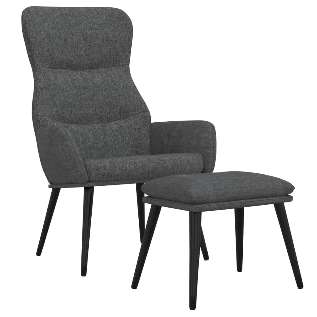 Relaxstoel met voetenbank stof donkergrijs is nu te koop bij PeponiXL, paradijselijk wonen!