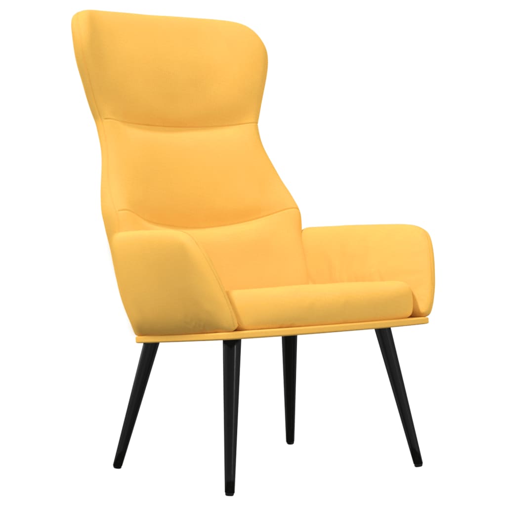 Relaxstoel met voetenbank stof mosterdgeel is nu te koop bij PeponiXL, paradijselijk wonen!