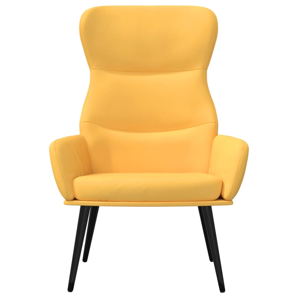Relaxstoel met voetenbank stof mosterdgeel is nu te koop bij PeponiXL, paradijselijk wonen!