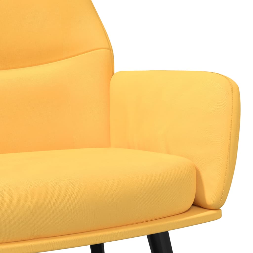 Relaxstoel met voetenbank stof mosterdgeel is nu te koop bij PeponiXL, paradijselijk wonen!