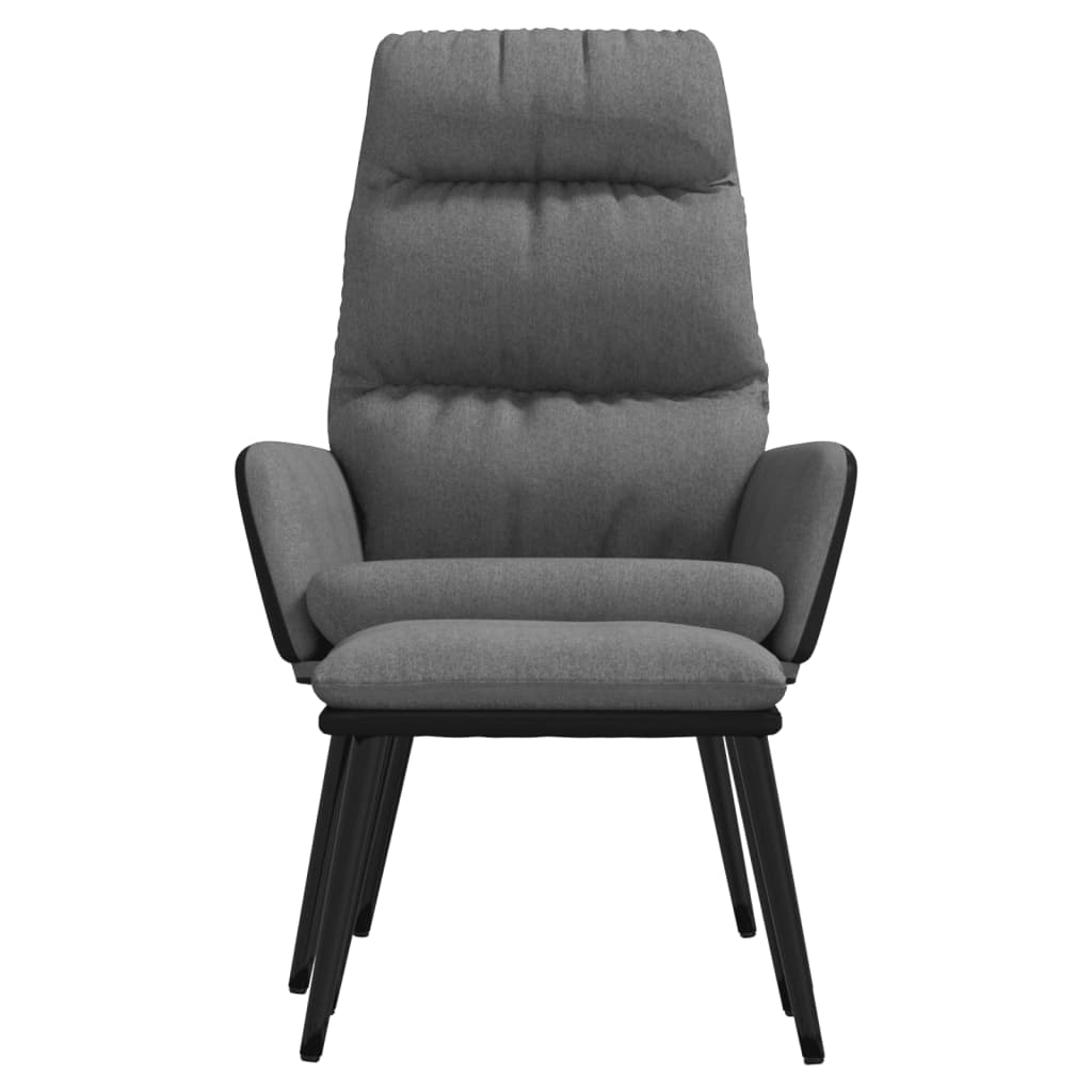 Relaxstoel met voetenbank stof en kunstleer lichtgrijs is nu te koop bij PeponiXL, paradijselijk wonen!