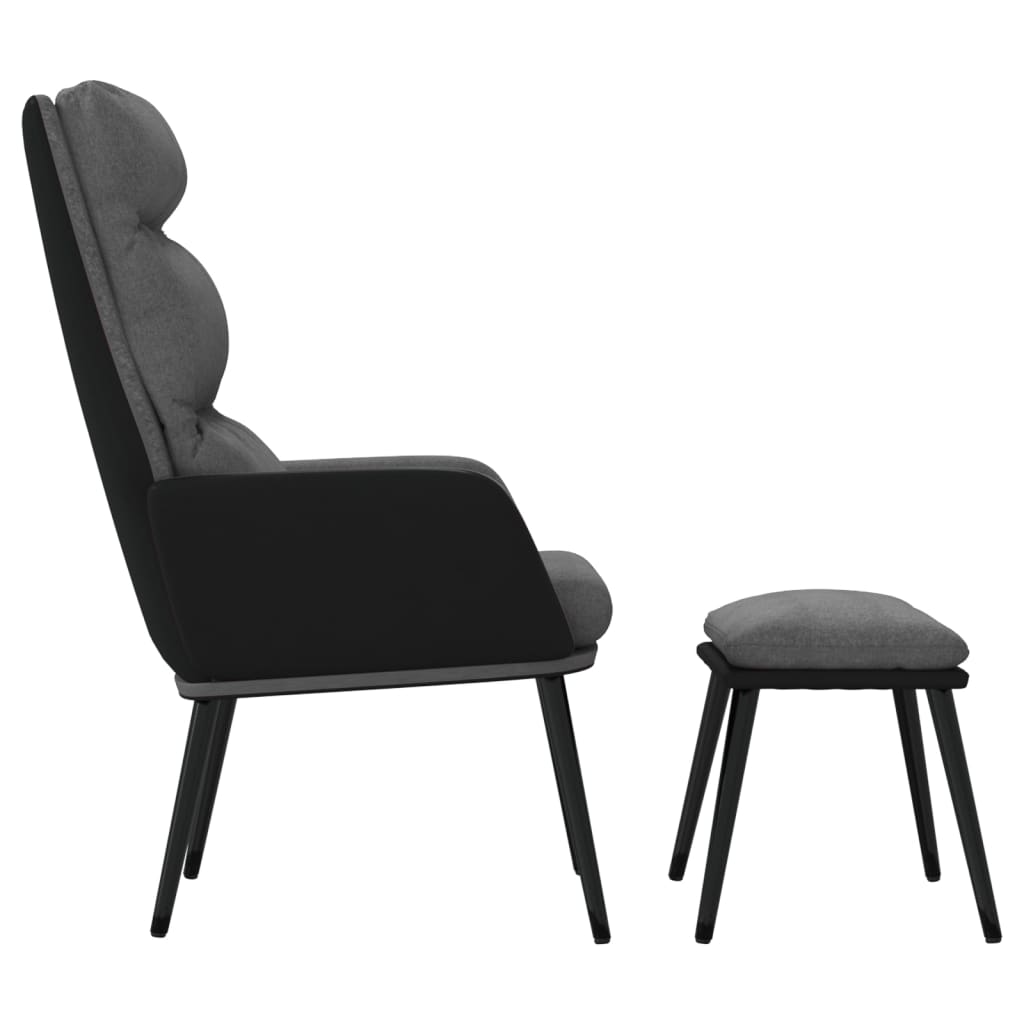 Relaxstoel met voetenbank stof en kunstleer lichtgrijs is nu te koop bij PeponiXL, paradijselijk wonen!