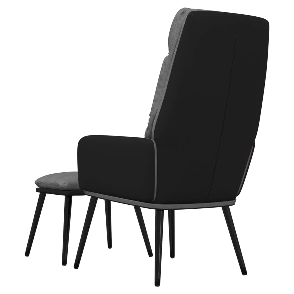 Relaxstoel met voetenbank stof en kunstleer lichtgrijs is nu te koop bij PeponiXL, paradijselijk wonen!