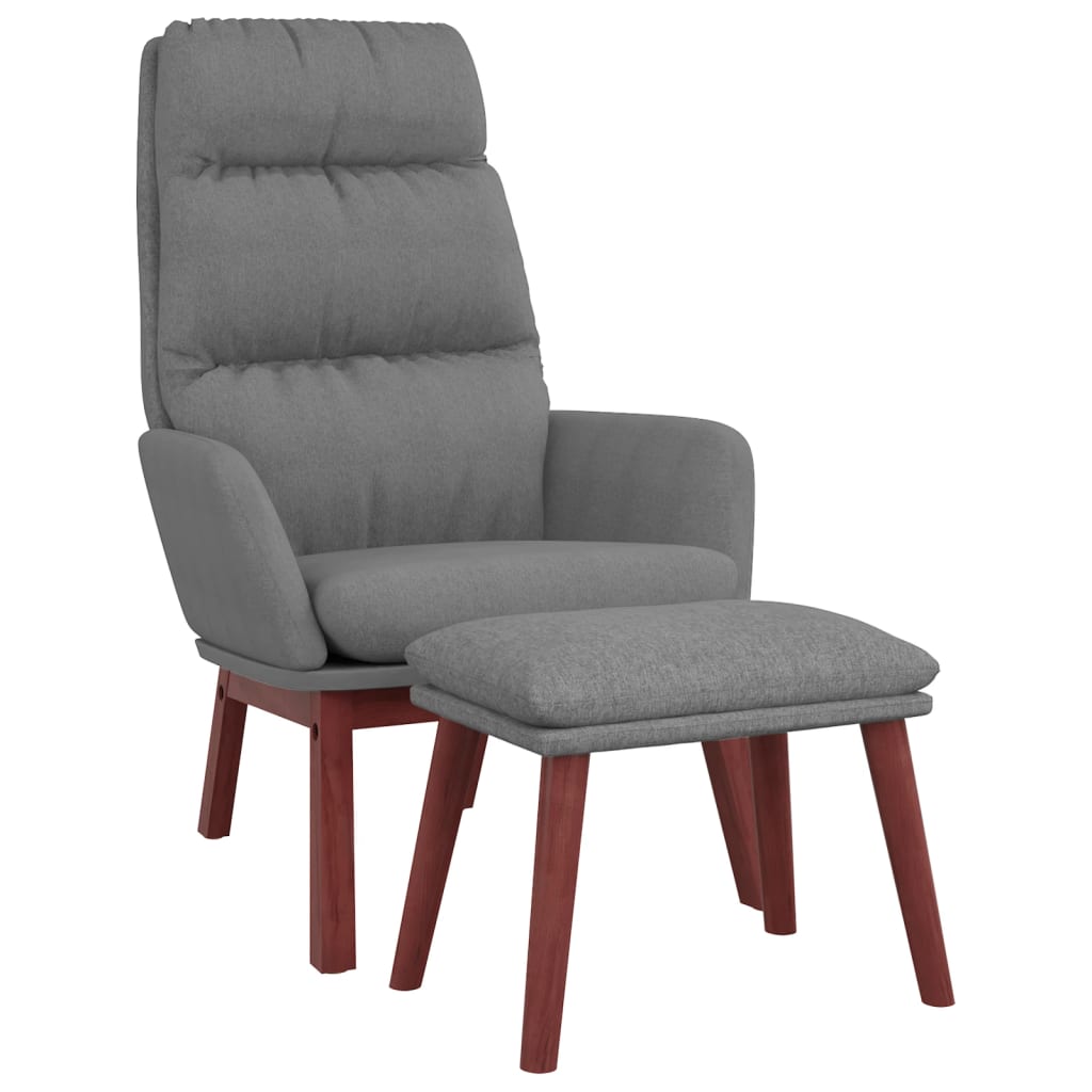 Relaxstoel met voetenbank stof lichtgrijs is nu te koop bij PeponiXL, paradijselijk wonen!