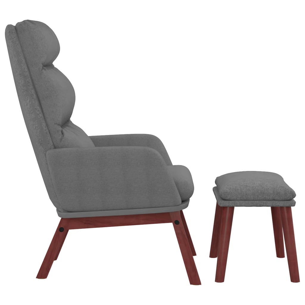 Relaxstoel met voetenbank stof lichtgrijs is nu te koop bij PeponiXL, paradijselijk wonen!