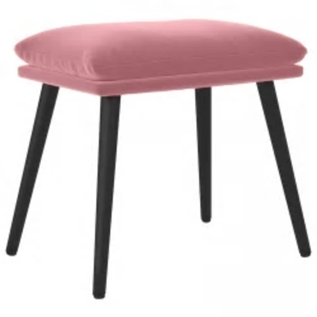 Relaxstoel met voetenbank fluweel roze is nu te koop bij PeponiXL, paradijselijk wonen!