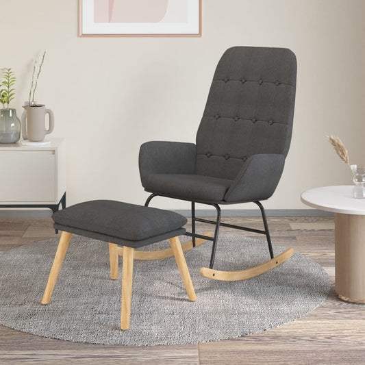 Schommelstoel met voetenbank stof donkergrijs is nu te koop bij PeponiXL, paradijselijk wonen!