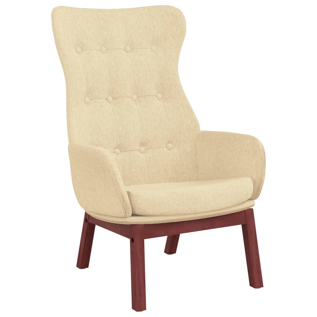 Relaxstoel met voetenbank stof crèmekleurig is nu te koop bij PeponiXL, paradijselijk wonen!