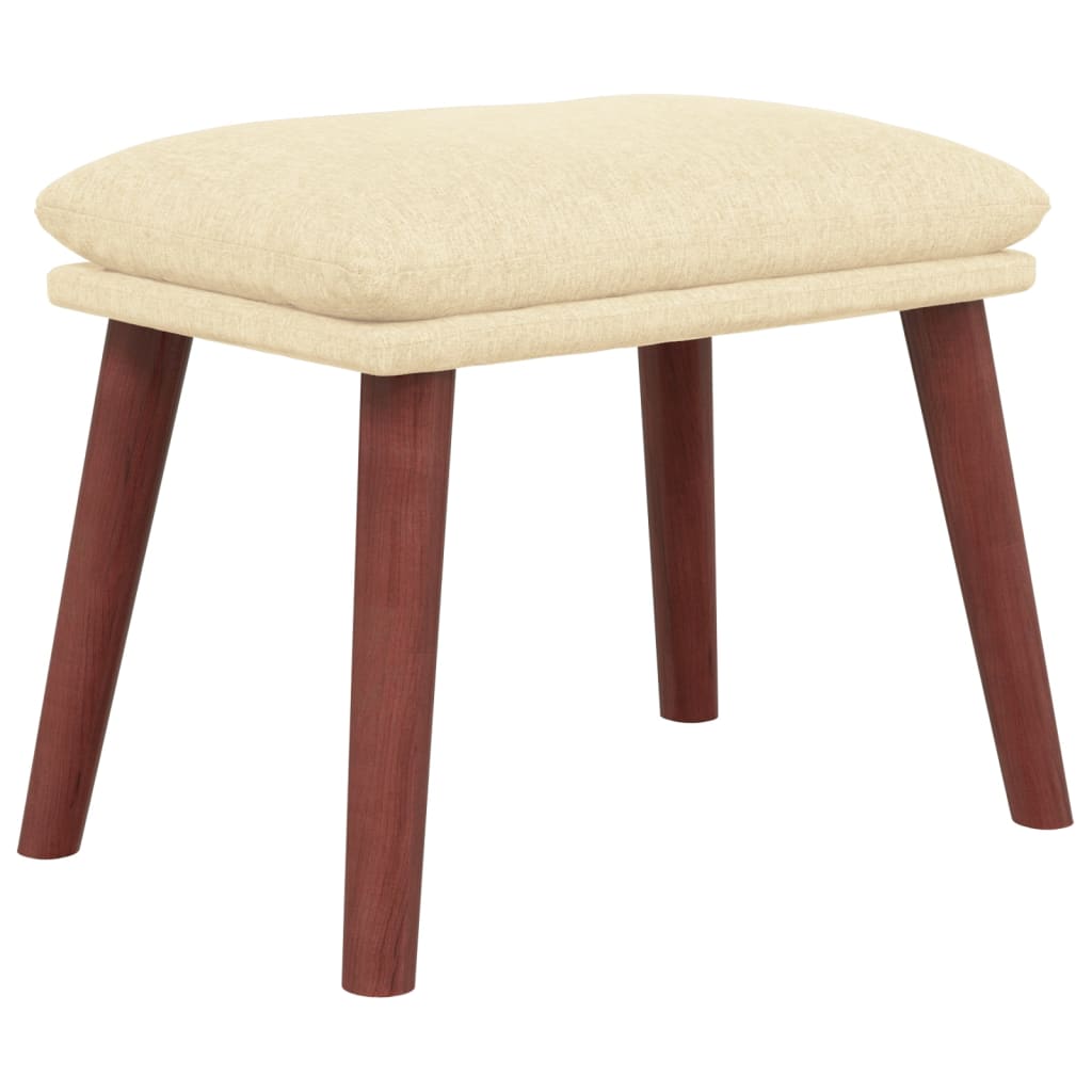 Relaxstoel met voetenbank stof crèmekleurig is nu te koop bij PeponiXL, paradijselijk wonen!