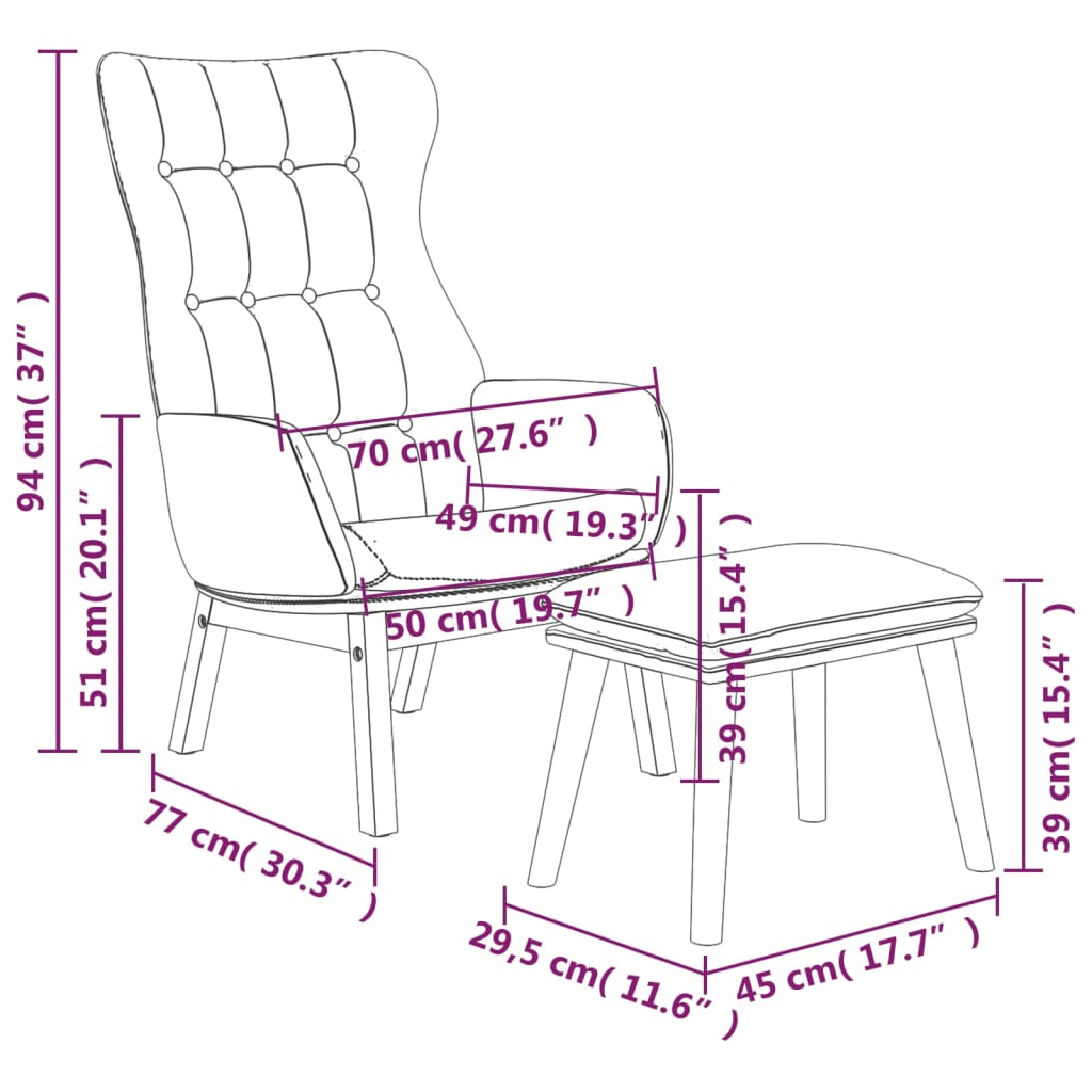 Relaxstoel met voetenbank stof crèmekleurig is nu te koop bij PeponiXL, paradijselijk wonen!