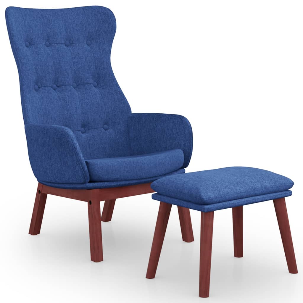Relaxstoel met voetenbank stof blauw is nu te koop bij PeponiXL, paradijselijk wonen!