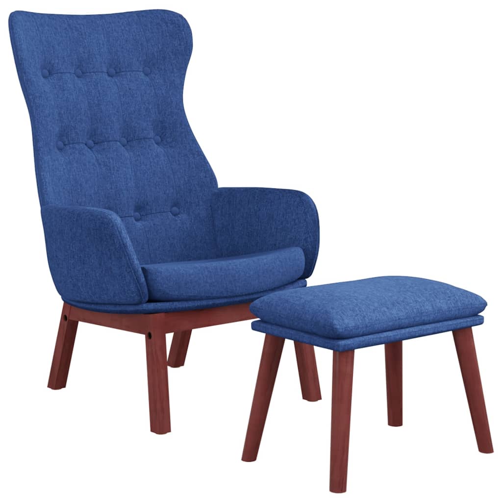 Relaxstoel met voetenbank stof blauw is nu te koop bij PeponiXL, paradijselijk wonen!