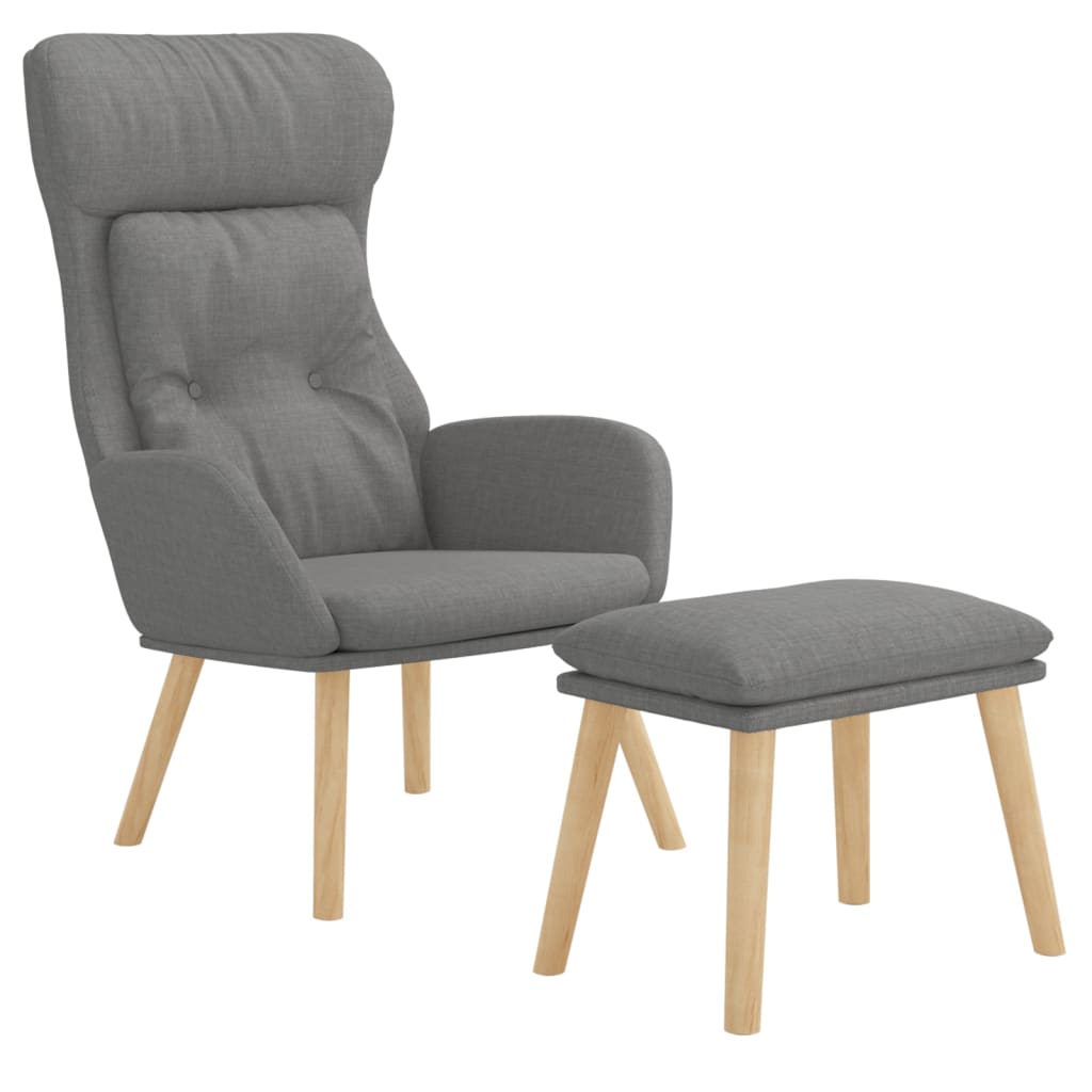 Relaxstoel met voetenbankje stof lichtgrijs is nu te koop bij PeponiXL, paradijselijk wonen!