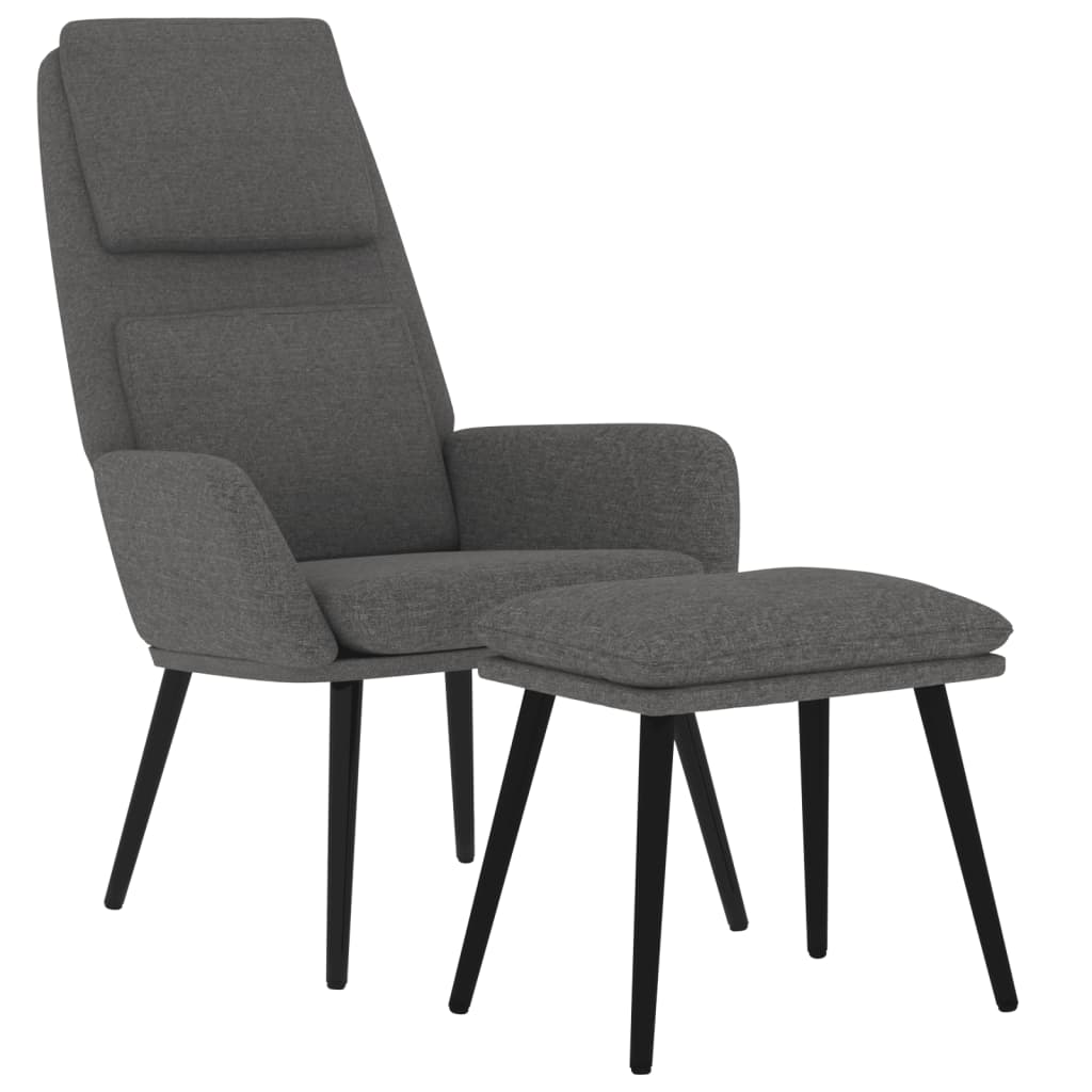 Relaxstoel met voetenbank stof lichtgrijs is nu te koop bij PeponiXL, paradijselijk wonen!