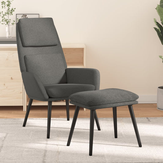 Relaxstoel met voetenbank stof lichtgrijs is nu te koop bij PeponiXL, paradijselijk wonen!