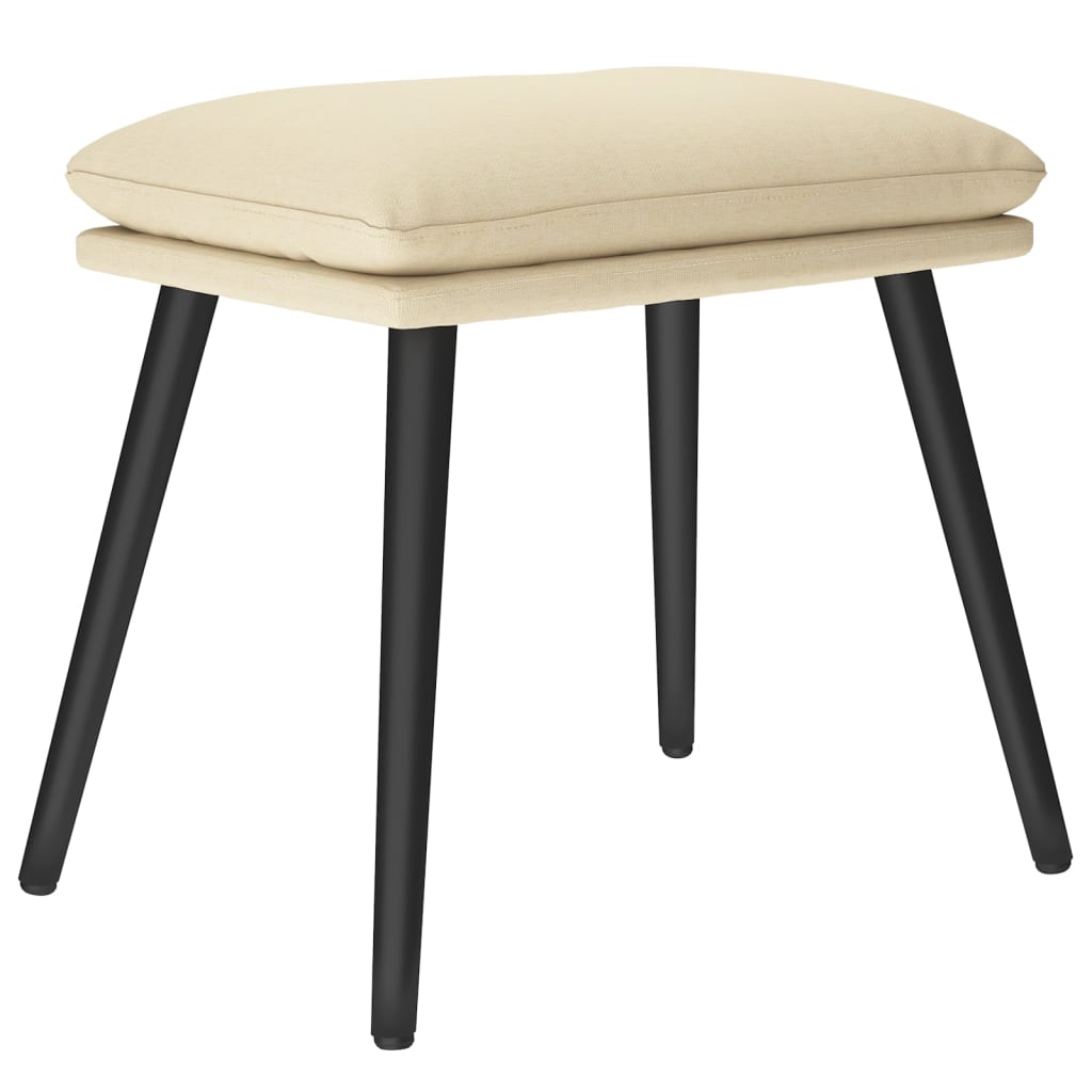 Relaxstoel met voetenbank stof crèmekleurig is nu te koop bij PeponiXL, paradijselijk wonen!