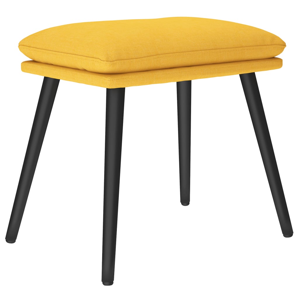 Relaxstoel met voetenbank stof mosterdgeel is nu te koop bij PeponiXL, paradijselijk wonen!