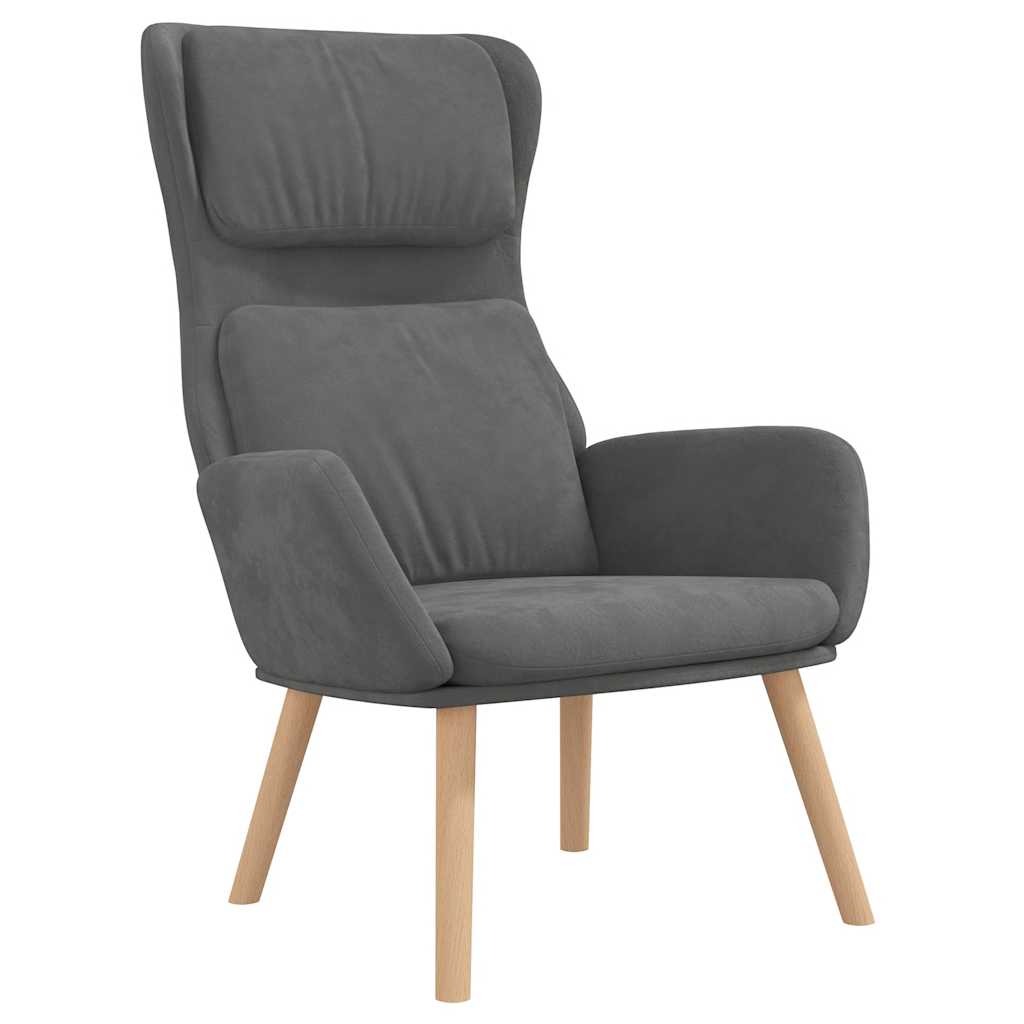 Relaxstoel met voetenbank fluweel donkergrijs is nu te koop bij PeponiXL, paradijselijk wonen!
