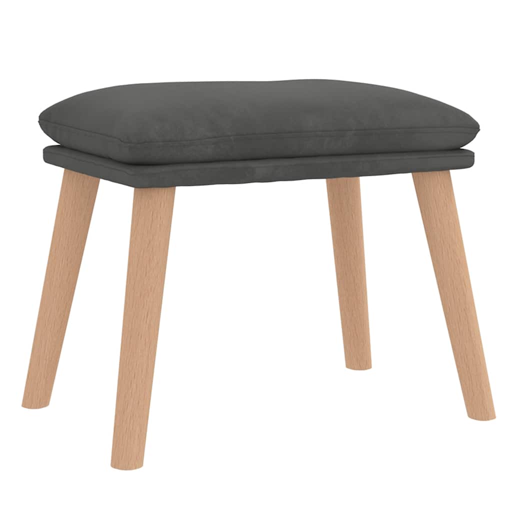 Relaxstoel met voetenbank fluweel donkergrijs is nu te koop bij PeponiXL, paradijselijk wonen!