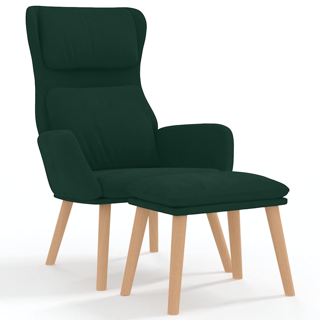 Relaxstoel met voetenbank fluweel donkergroen is nu te koop bij PeponiXL, paradijselijk wonen!