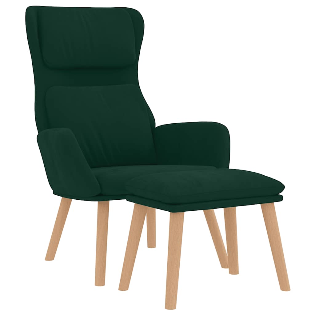 Relaxstoel met voetenbank fluweel donkergroen is nu te koop bij PeponiXL, paradijselijk wonen!