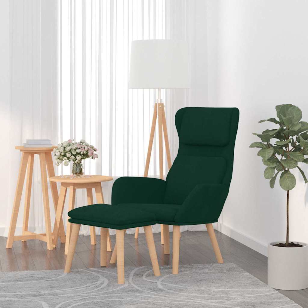 Relaxstoel met voetenbank fluweel donkergroen is nu te koop bij PeponiXL, paradijselijk wonen!