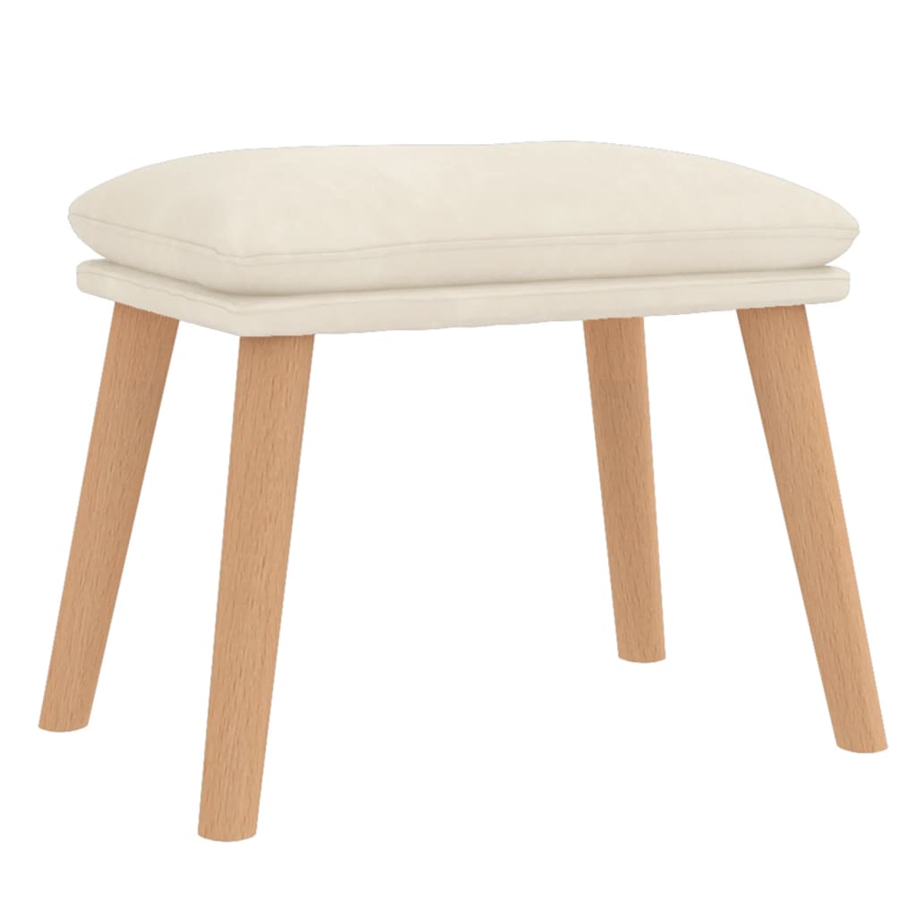 Relaxstoel met voetenbank fluweel crèmewit is nu te koop bij PeponiXL, paradijselijk wonen!