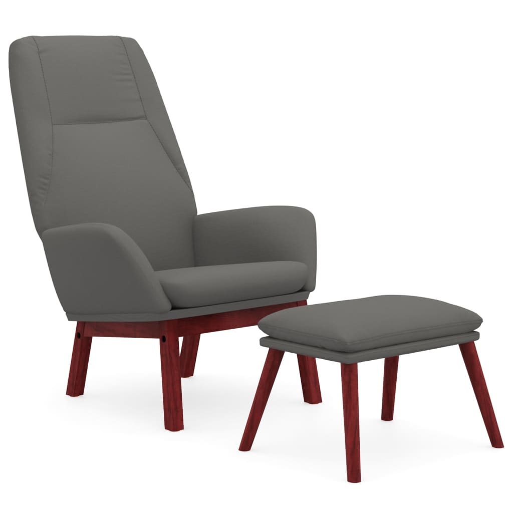 Relaxstoel met voetenbankje stof lichtgrijs is nu te koop bij PeponiXL, paradijselijk wonen!