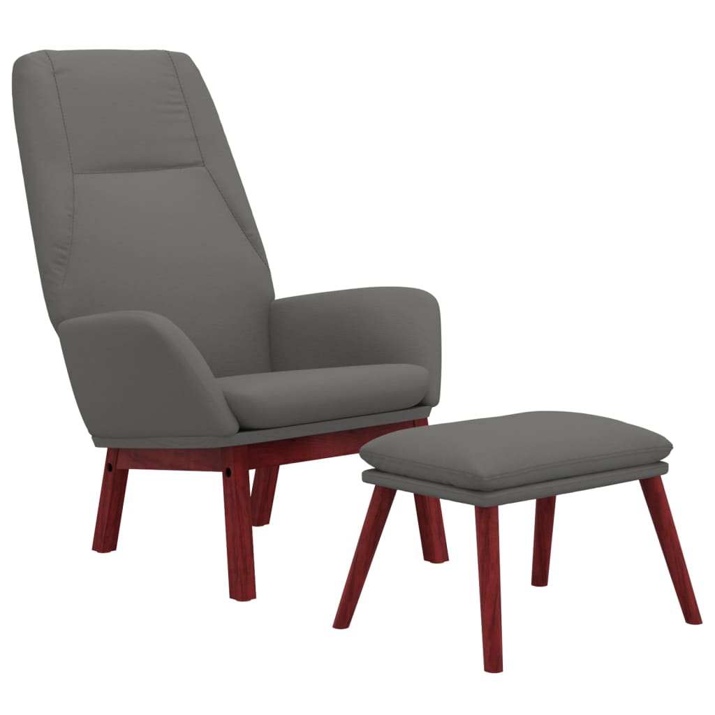 Relaxstoel met voetenbankje stof lichtgrijs is nu te koop bij PeponiXL, paradijselijk wonen!