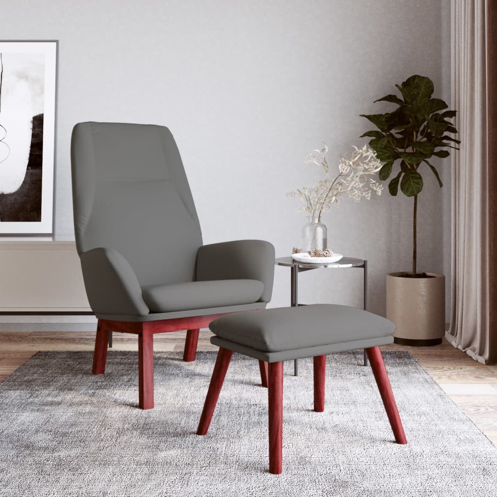 Relaxstoel met voetenbankje stof lichtgrijs is nu te koop bij PeponiXL, paradijselijk wonen!