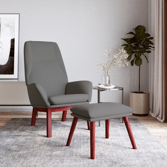 Relaxstoel met voetenbankje stof lichtgrijs is nu te koop bij PeponiXL, paradijselijk wonen!