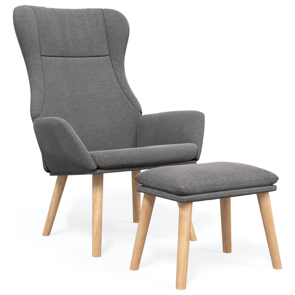 Relaxstoel met voetenbankje stof lichtgrijs is nu te koop bij PeponiXL, paradijselijk wonen!