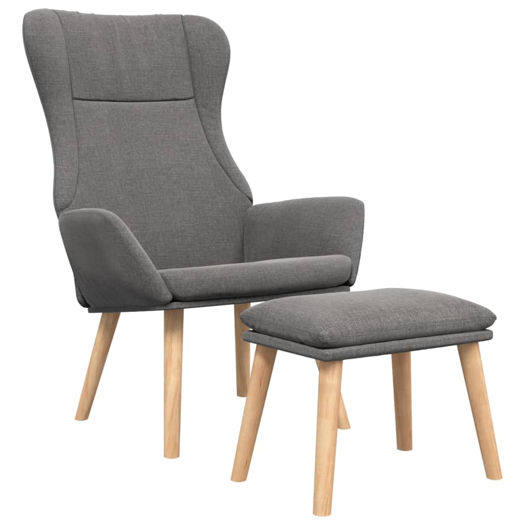 Relaxstoel met voetenbankje stof lichtgrijs is nu te koop bij PeponiXL, paradijselijk wonen!