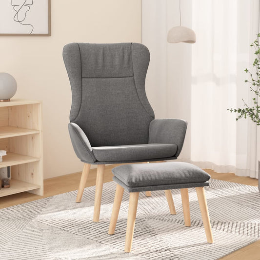 Relaxstoel met voetenbankje stof lichtgrijs is nu te koop bij PeponiXL, paradijselijk wonen!