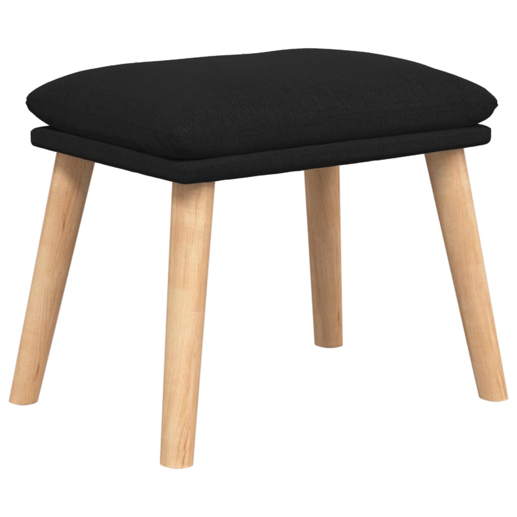 Relaxstoel met voetenbank stof zwart is nu te koop bij PeponiXL, paradijselijk wonen!