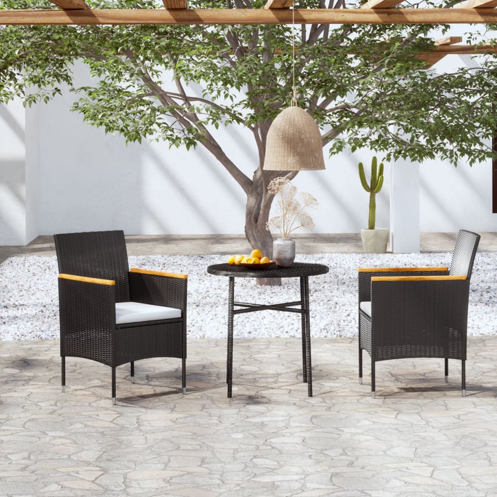 3-delige Tuinset poly rattan zwart is nu te koop bij PeponiXL, paradijselijk wonen!