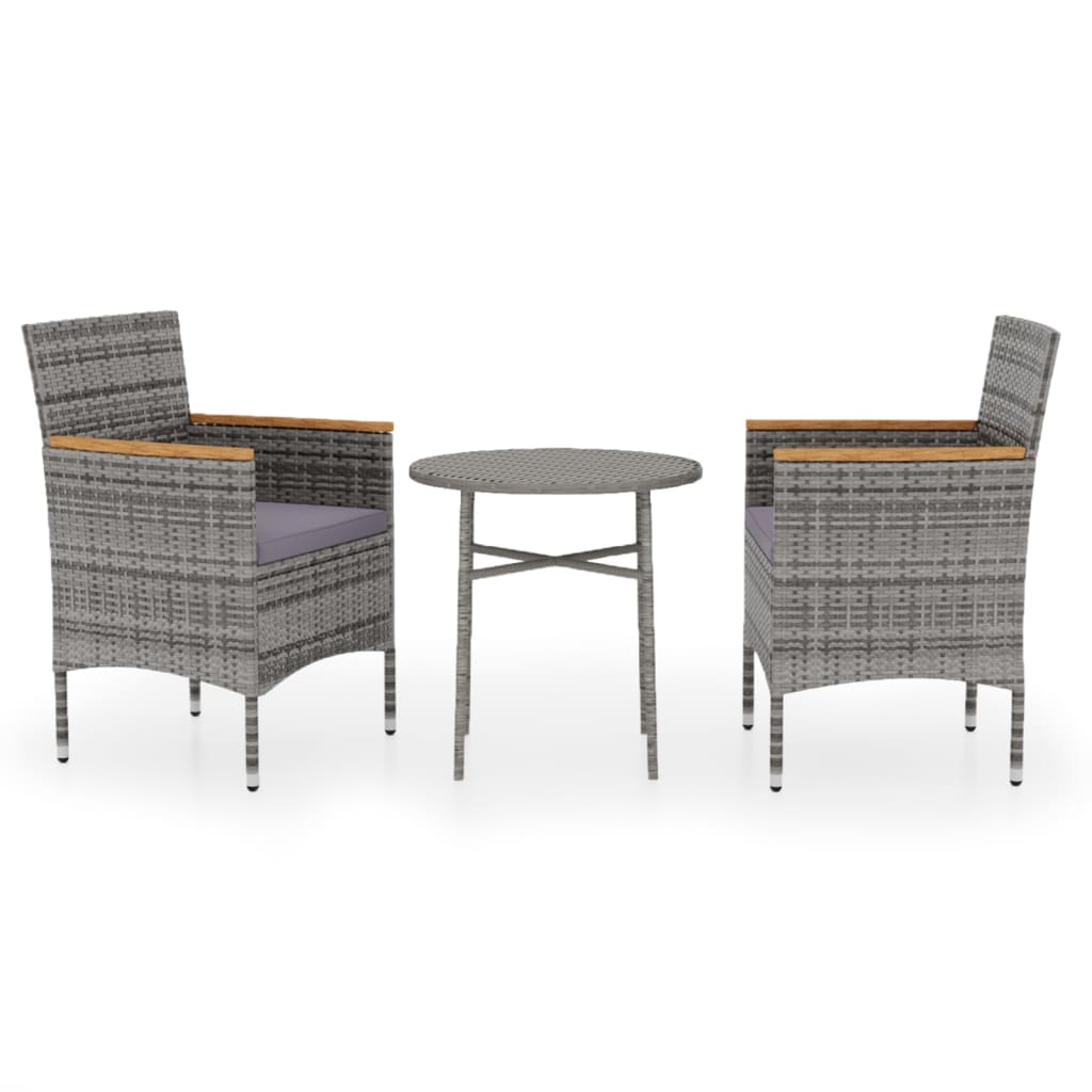 3-delige Tuinset poly rattan grijs is nu te koop bij PeponiXL, paradijselijk wonen!