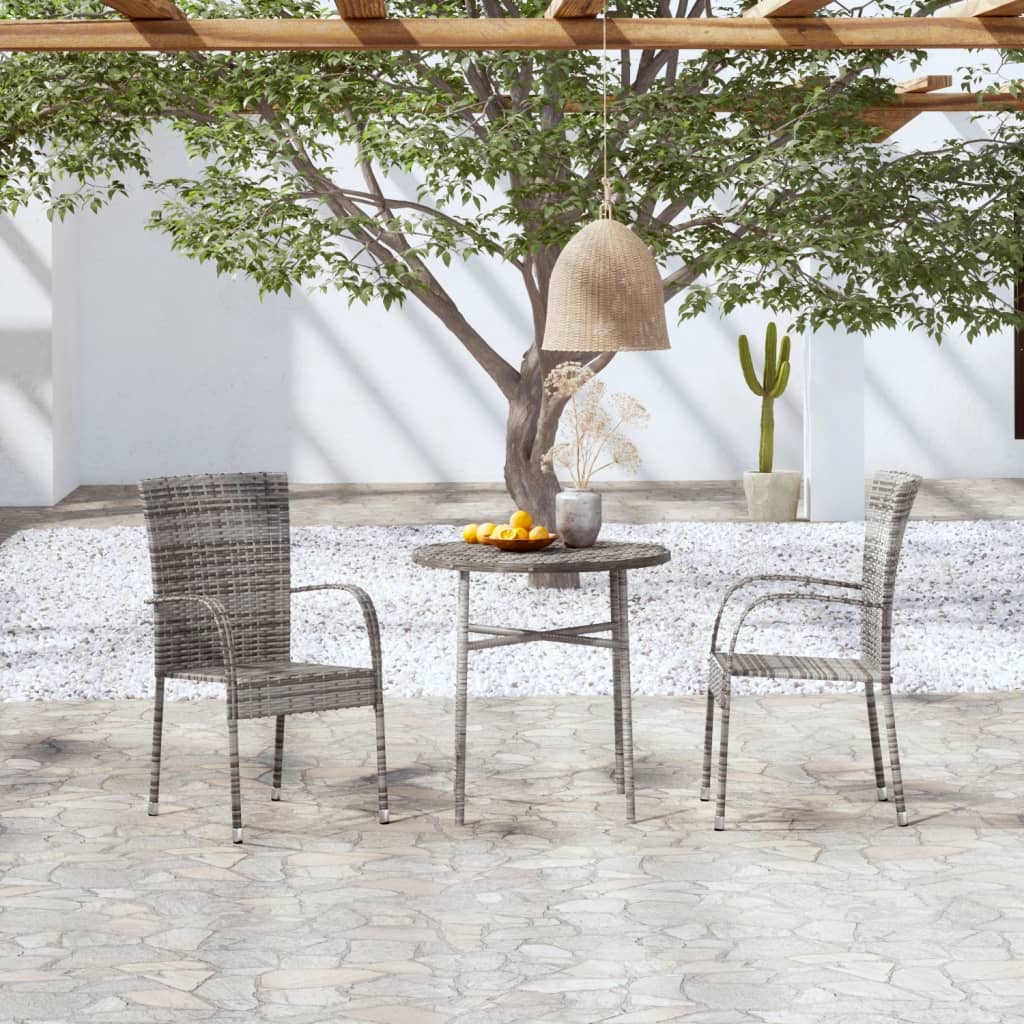 3-delige Tuinset poly rattan grijs is nu te koop bij PeponiXL, paradijselijk wonen!
