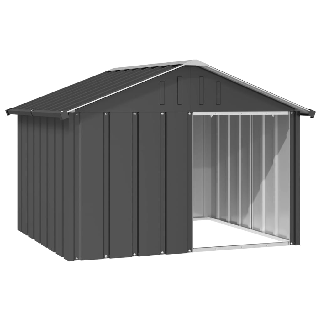 Hondenhok 116,5x103x81,5 cm gegalvaniseerd staal antracietkleur is nu te koop bij PeponiXL, paradijselijk wonen!