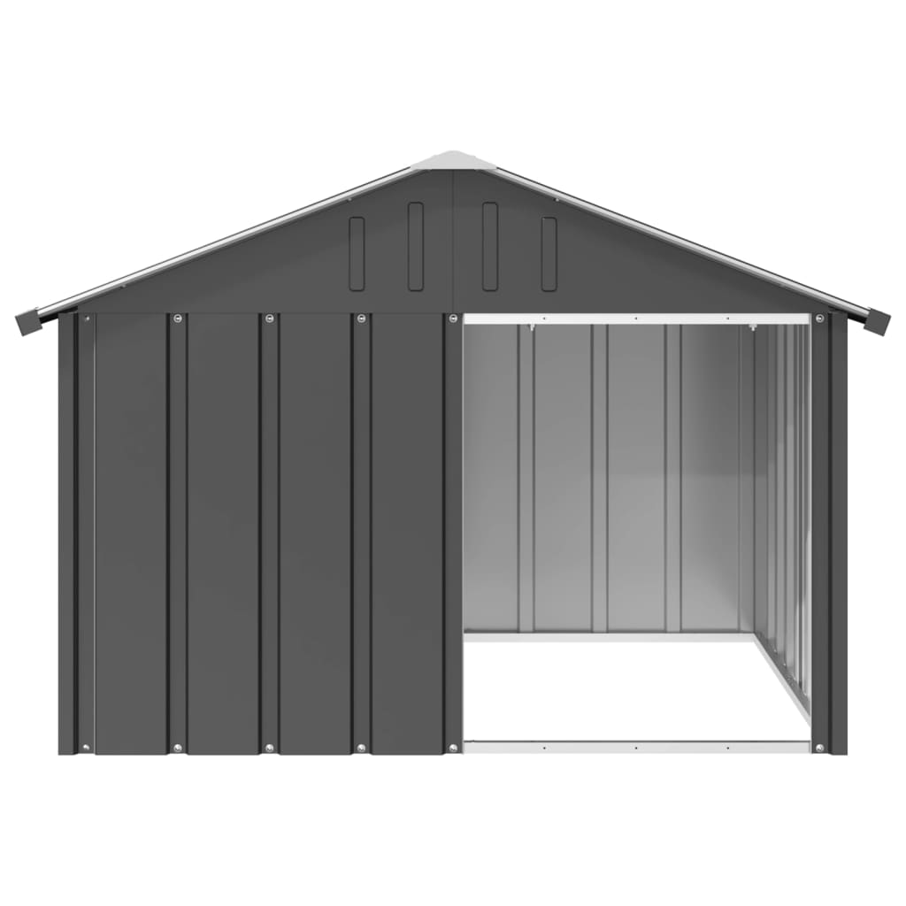 Hondenhok 116,5x103x81,5 cm gegalvaniseerd staal antracietkleur is nu te koop bij PeponiXL, paradijselijk wonen!
