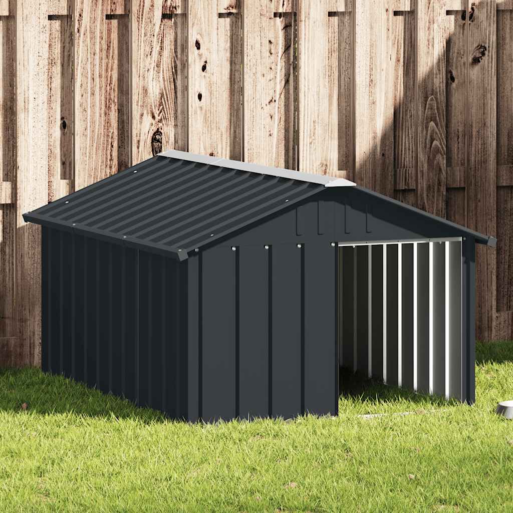 Hondenhok 116,5x153x81,5 cm gegalvaniseerd staal antracietkleur is nu te koop bij PeponiXL, paradijselijk wonen!