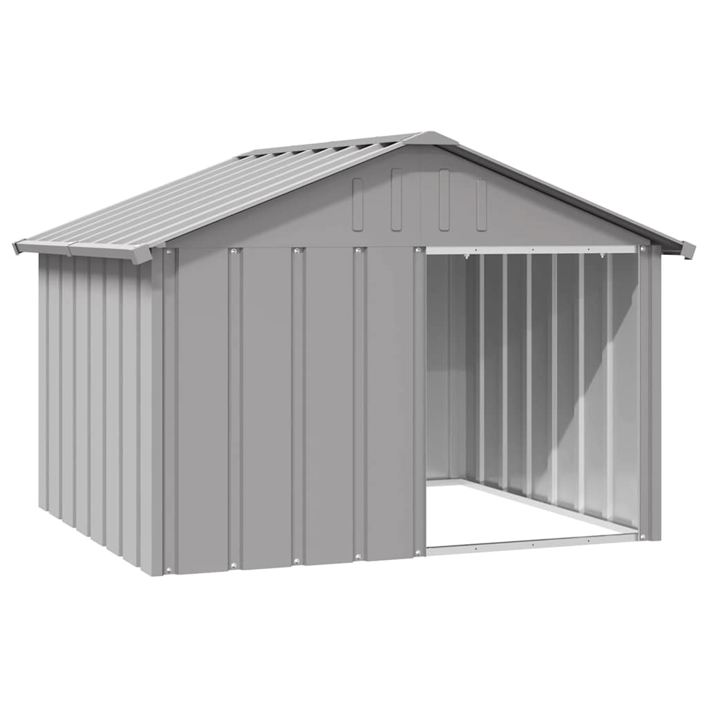 Hondenhok 116,5x103x81,5 cm gegalvaniseerd staal grijs is nu te koop bij PeponiXL, paradijselijk wonen!