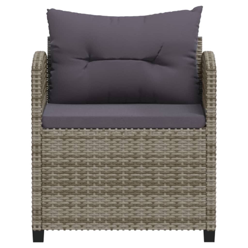 3-delige Loungeset met kussens poly rattan grijs is nu te koop bij PeponiXL, paradijselijk wonen!